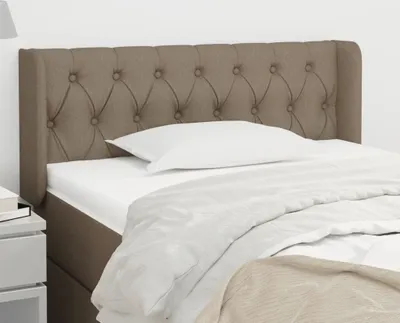 Produktbild von vidaXL Kopfteil mit Ohren Taupe 103x16x78/88 cm Stoff - Kopfteil - Kopfteile - Bett-Kopfteil - Bettkopfteil