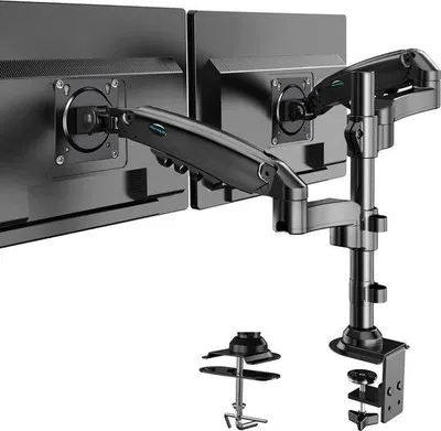 Obrázek produktu pro Dvojité držáky na monitory o úhlopříčce 13–32 palců | Otočné o 360° | Výškově nastavitelné | Stojan s ramenem na plynovou pružinu | VESA 75/100