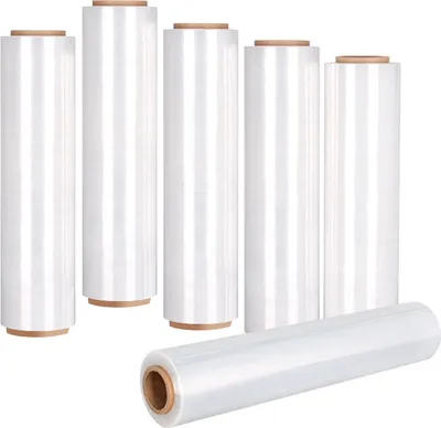Produktbild von 6x Stretchfolie 500mm x 250m transparent 14µm Palettenfolie Verpackungsfolie Handstretchfolie für Palettenverpackung