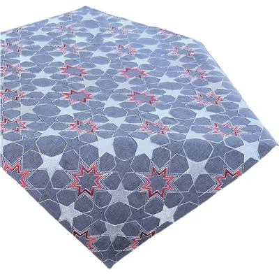 Produktbild von Tischwäsche mit Sternenstickerei 85 x 85 cm - grau/rot