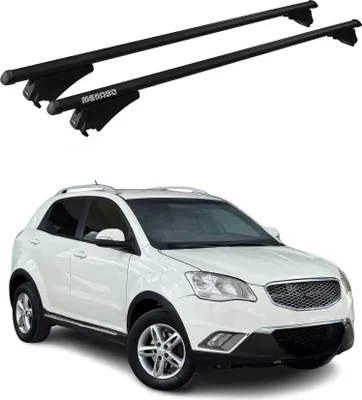 Image de Tiger Barres de toit transversales pour Ssangyong Korando 2010-2025 Noir