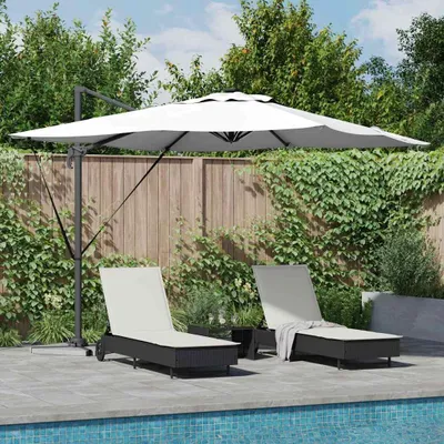 Image de Maison Exclusive - Parasol de jardin, couleur sable, dimensions 286 x 284 x 270 cm, en aluminium et polyester