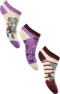 Produktbild von Frozen - Die Eiskönigin 3 Paar Sneaker Socken Strümpfe Set für Kinder   , Größe:23/26