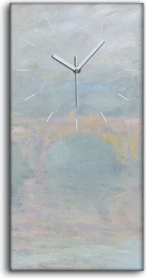 Produktbild von Wanduhr Bürouhr Leinwand Bild Geräuschlos Kunstdruck 30x60 Waterloo Brücke - weiße Hände