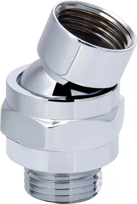 Produktbild von Anschluss an Duscharm, Duschanschluss, universell verstellbar, Messing, drehbar, Kugelgelenk, G1/2, Chrom,