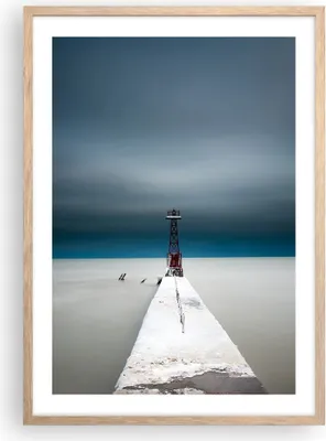 Produktbild von Gerahmtes Poster - Rahmen in heller Eiche - Turm Strand Himmel - 50x70 cm - Wand Bild - Wanddeko - Wandbilder - Kunstposter - Wandposter - Bilderrahmen - Bilder - Kunstdruck - P2NPA50x70-4988