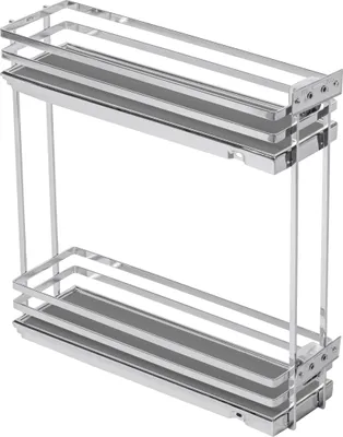 Produktbild von GTV - Küchen Organizer MOVIXPRO | Cargo-Ausstattung | Ausziehbaren Regalsystem | Außenbreite 200 mm | 2 Fachböden | Ohne Schienen | Chrom