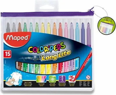 Obrázok produktu pre Detské fixky Maped Color´Peps Long Life – 15 farieb Maped