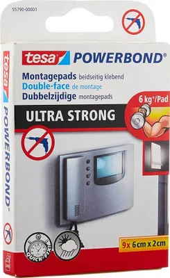 Produktbild von TESA 55790, Montagepad, Weiß, 0,06 m, Innen & Außen, 6 kg, 20 mm