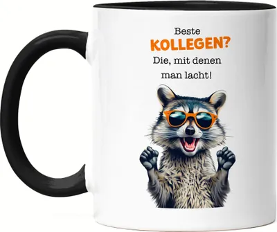 Produktbild von Beste Kollegen? Die mit denen man lacht Tasse Schwarz Verabschiedung Arbeitskollege Pension