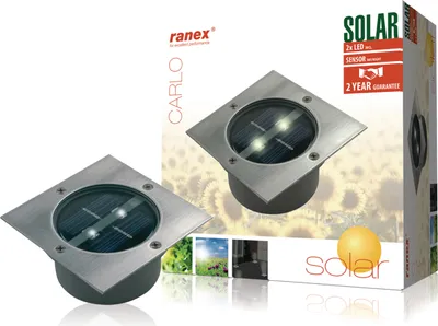 Produktbild von Ranex Solar Bodenstrahler Quadratisch 0,12 W Silber 5000.198
