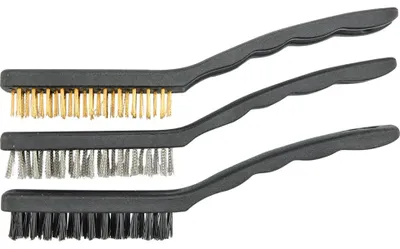 Produktbild von Bürstensatz 3er Set Messing Stahl Nylon 230mm Reinigungsbürsten Handbürsten