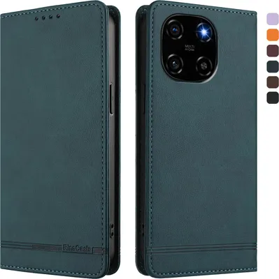Obrázek produktu pro Pouzdro pro Blackview Color 6, retroPolyuretankožené flip pouzdro s stojánkem a přihrádkami na karty Zelený