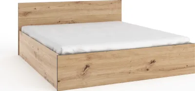 Produktbild von Doppelbett Holzbett Vanessa Bett mit Lattenrost Jugendbett Doppelbett ohne Matratze Bettkasten Eiche Artisan