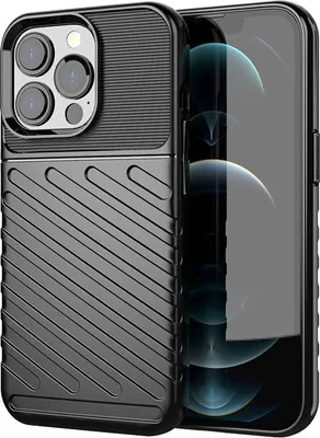 Produktbild von Mobigear Groove iPhone 13 Pro Hülle Flexibles TPU Backcover - Schwarz
