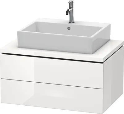 Produktbild von Konsolenunterschrank L-CUBE 400x820x547mm weiß hochglanz weiß hochglanz