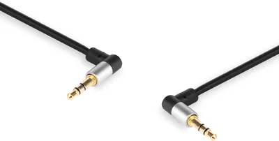 Immagine prodotto di Cavo AUX con 2 connettori jack da 3,5 mm stereo, connettori angolati, Slim Vitalco, 2,5 m