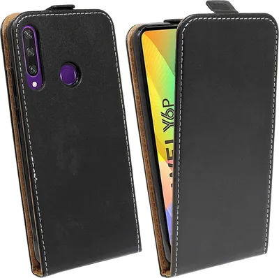 Obrázek produktu pro cofi1453® Flipové pouzdro kompatibilní s HUAWEI Y6P Pouzdro na mobilní telefon Vertikální skládací ochranný kryt Flip Cover Black