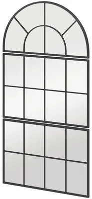 Produktbild von Wandspiegel - Dekorativer Spiegel - 76 x 53 cm - Metallrahmen - Zum Aufhängen - Schwarz