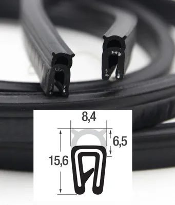 Produktbild von DO3 - EPDM Kantenschutz Dichtungs Profil Gummi Dichtung oben - Klemmbereich 1 - 2 mm