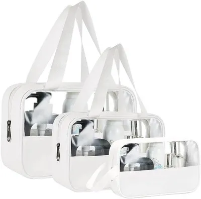 Immagine prodotto di Astuccio per cosmetici trasparente e impermeabile con cerniera