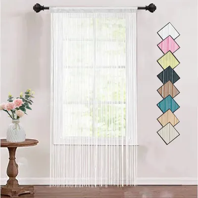 Stringgarnitur 90x200 cm, Weiß, Polyester, Türvorhang