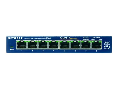 Produktbild von NETGEAR GS108GE 8-Port Gigabit-Switch Unmanaged, 16 Gbit/s