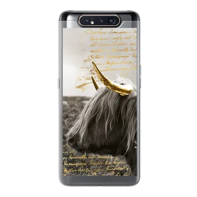 Produktbild von MuchoWow® Handyhülle Schutzhülle Hülle für Samsung Galaxy A80 Schottischer Highlander - Gold - Hoorn Silikon Softcase Handy Hülle - Schutzdeckel