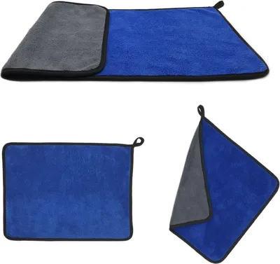 Productafbeelding van CHPN – Reinigingsdoek – Microvezel reinigingsdoek – Autodoek – Reinigingsdoek voor de auto – Reiniging – 2 stuks – Droogdoek – 30/60 cm – Blauw/Zwart – Microvezel – Superzachte reinigingsdoek