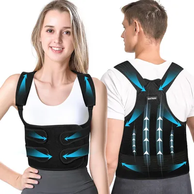 Produktbild von Verstellbare Haltungskorrekturbandage Lendenstütze Schwarz (XL) Herren Damen - Unterstützung Rückenpostur
