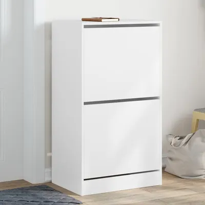 Obrázok produktu pre Skriňa na topánky s 2 chlopňami biela 60x42x108 cm