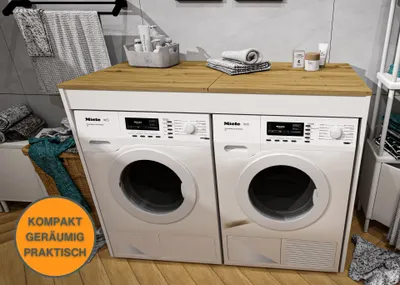 Produktbild von Waschmaschinenumbauschrank RAUMHIRSCH Waschmaschinenschrank für Waschmaschine & Wäschetrockner