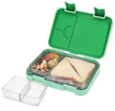 Produktbild von Bento-Lunchbox/Snackbox – Auslaufsicher mit verschiedenen Fächern – Herausnehmbarer Inneneinsatz – Grün