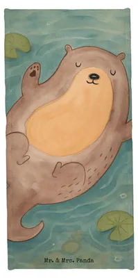 Produktbild von Mr. & Mrs. Panda Strandtuch Otter Umarmen Design - Grau Pastell - Geschenk, Optimistisch, Hallo, glücklich, Seeotter See, Reisehandtuch, gut Gelaunt, sporthandtuch