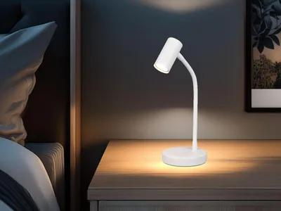 Produktbild von LED Schreibtischlampe Weiß - Leselampe für Büro Arbeitszimmer & Nachttischlampe