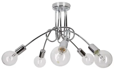 Image de Suspension industrielle chromée style Edison – Lampe suspendue moderne