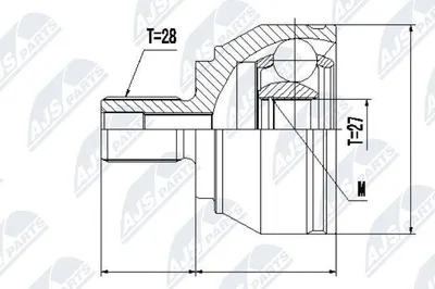 Produktbild von NTY Gelenksatz Antriebswelle Vorne Links Vorne Rechts für VW Amarok Pickup (2HA, 2HB, S1B, S6B, S7A, S7B) NPZ-VW-037