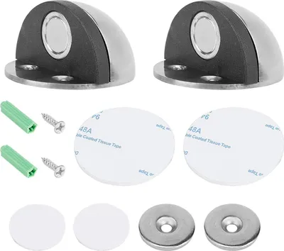 Imagen del producto de Parachoques magnético, de forma semicircular, 2 unidades, 45 x 26 mm, con amortiguador de goma para proteger la pared