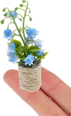 Productafbeelding van Miniatuur kunstbloemen, bonsai-stijl - Accessoire voor poppenhuizen - Realistische weergave - Blauwe kleuren - Schaal 1:12