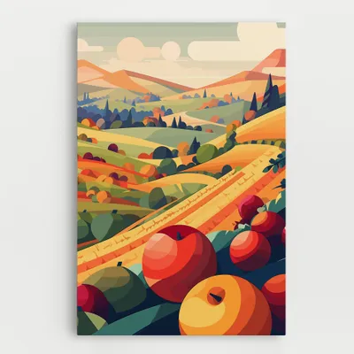 Produktbild von ARTHUB® Leinwandbild 40x60 cm, Autumn Rural Fruits | Wohnzimmerdekoration, Hängende Bilder, Wanddekoration, Heimdekoration, Landschaften, Ländlich