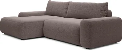 Zdjęcie produktu dla FURNLUX Sofa narożna Loop jasnobrązowo-czarna 264 cm / Kolor główny: brązowy / Wymiary: 264 x 87 x 162 cm