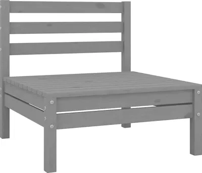 Produktbild von vidaXL Garten-Mittelsofas 2 Stk. Grau Kiefer Massivholz