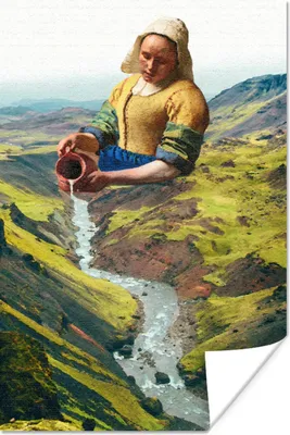 Produktbild von MuchoWow® Poster Milchmädchen - Natur - Vermeer 20x30 cm - Papierdruck