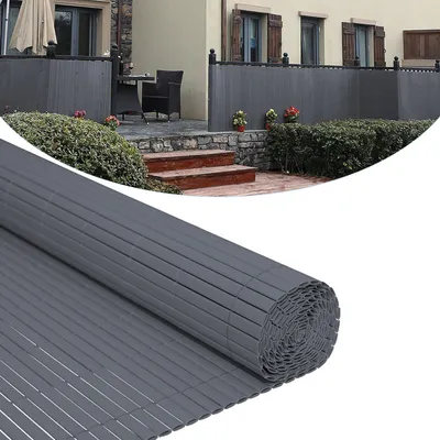 Produktbild von Aopunly PVC Sichtschutzmatte Sichtschutzzaun Sichtschutz für Zaun Balkon Windschutz Grau 90x800cm