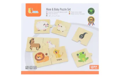 Zdjęcie produktu dla VIGA Drewniane Puzzle Układanka Zwierzątka Małe i Duże