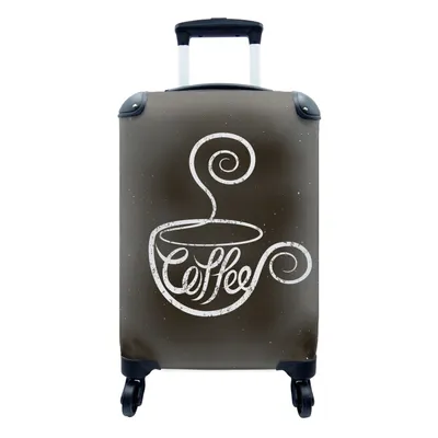 Produktbild von MuchoWow® Koffer Handgepäck Trolley Rollkoffer Kleine Reisekoffer mit 4 Rollen - Sprichwörter - Kreidetafel - Zitate - Kaffee - Cabin Size < 55x40x23 cm & 55x40x20 cm - Fotokoffer - Kabinenkoffer - Boardgepäck - Reise-Box - Reisekoffer - Reisegepäck - Koffer mit Bild - Trolley für Kinder