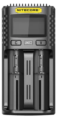 Produktbild von Nitecore UMS2 Micro-USB 3A Ladegerät 2xAA, AAA, 18650, 21700, CR123