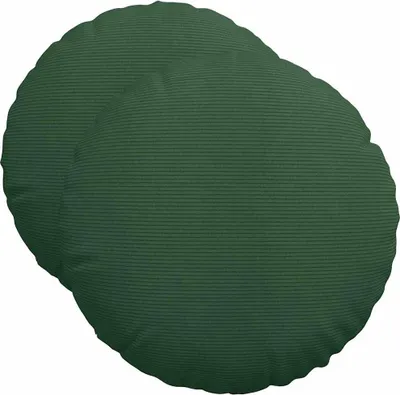 Obrázok produktu pre vidaXL Vankúš na sedenie 2 ks Tmavo zelená Ø 50 cm manšestrová látka
