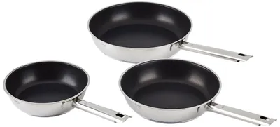 Productafbeelding van RÖSLE ELEGANCE braadpannenset, 3-delig. Ø 20/24/28 cm, met ProPlex anti-aanbaklaag, geschikt voor vaatwasser, oven en inductie
