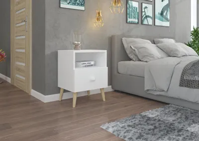 Obrázek produktu pro Noční stolek s šuplíkem EANRIX - bílý